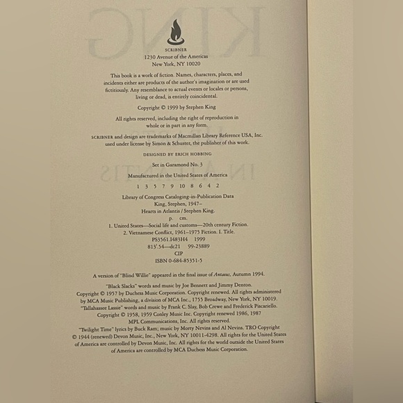 Hearts in Atlantis by Stephen King — Hardcover First Edition 1999 - Picture 6 of 6